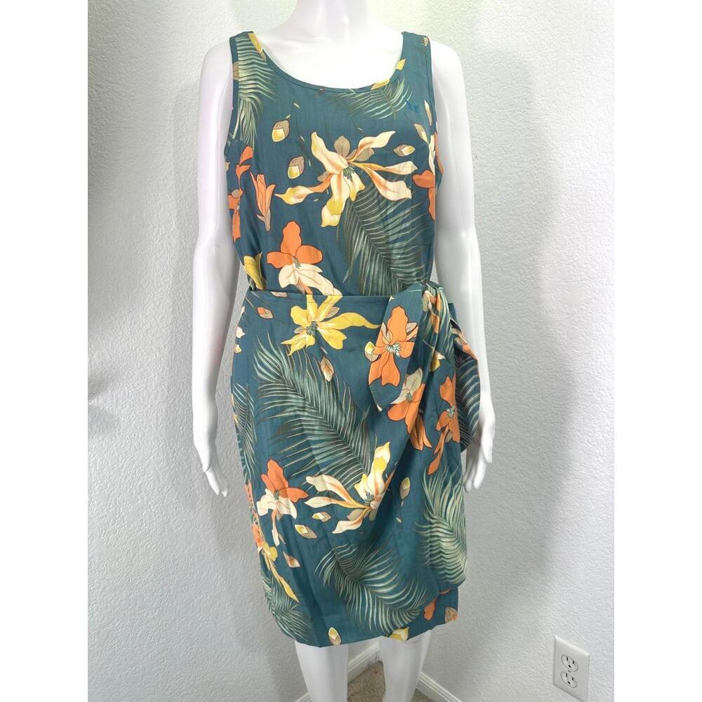 Vtg Sz M Tommy Bahama 100% Silk Twill Tank + Wrap Skirt Resort Cruisewear